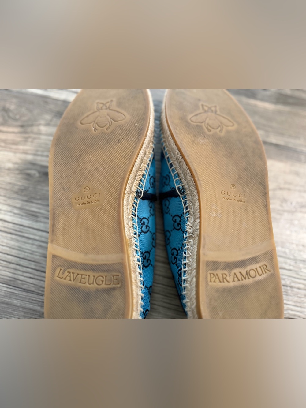 Gucci Teal Blue GG Canvas Espadrilles - Picture 7 of 8